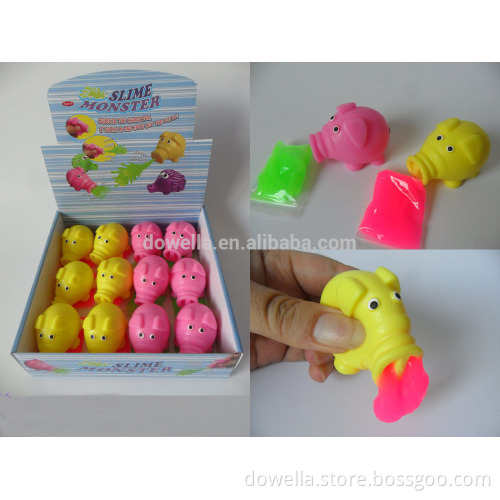 DISNEY APPROVED FACTORY! Cute Pig TPR Figurine with Slime squeeze toys